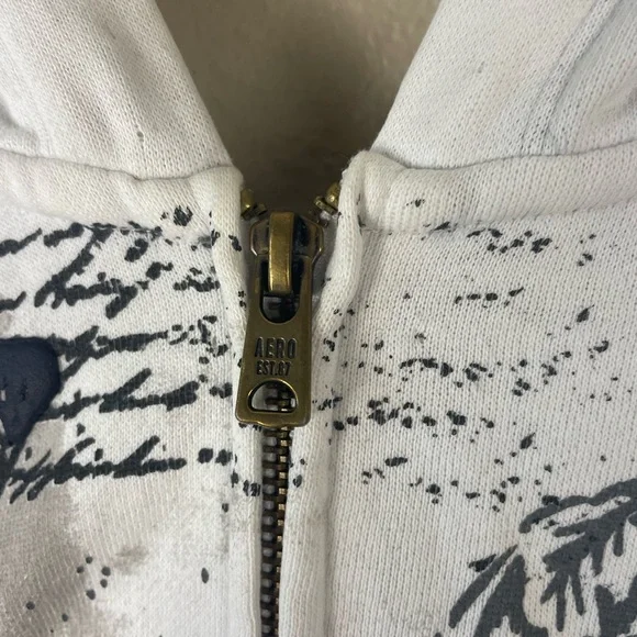 Vintage Aeropostale Zip Up Hoodie Y2K Men’s XL Archaic Skater - Picture 4 of 7